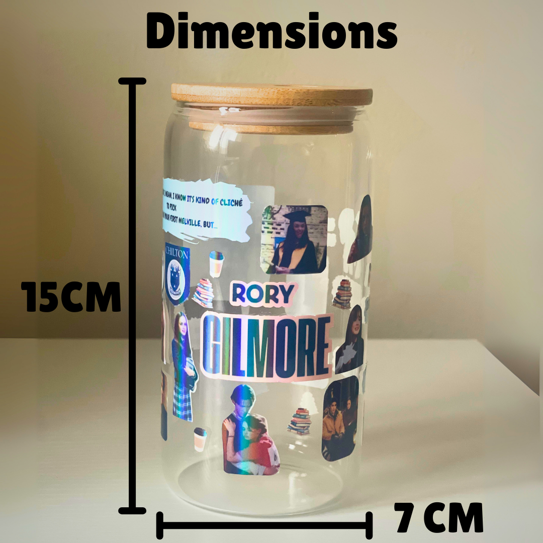 Rory Gilmore Inspired 16oz Glass Tumbler Cup | Cup with Bamboo Lid & Reusable Straw | Mafia TV Show Gift for Fans (Copy)
